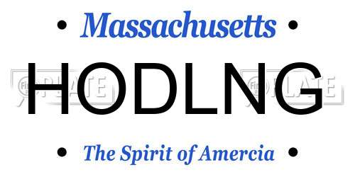 HODLNG Massachusetts License Plate