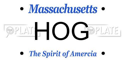 HOG Massachusetts License Plate
