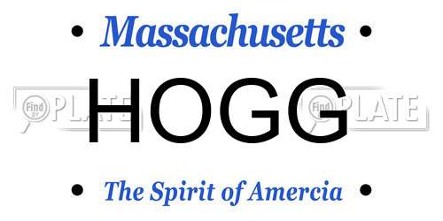 HOGG Massachusetts License Plate
