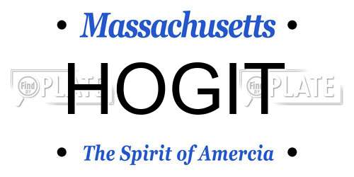 HOGIT Massachusetts License Plate