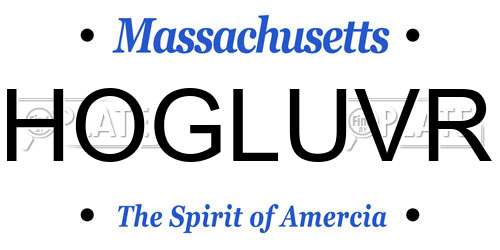 HOGLUVR Massachusetts License Plate