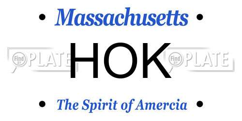 HOK Massachusetts License Plate