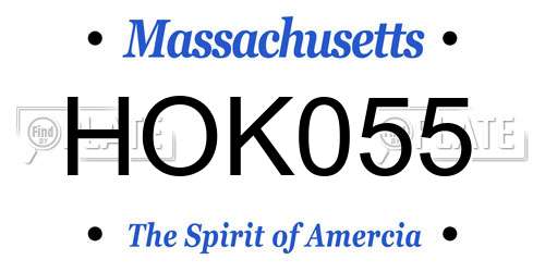 HOK055 Massachusetts License Plate
