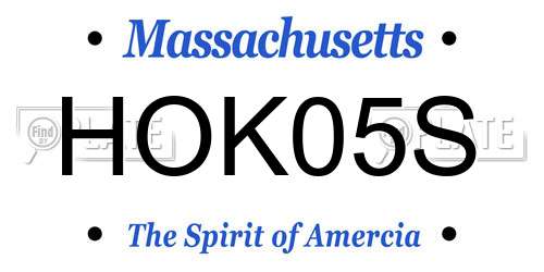 HOK05S Massachusetts License Plate