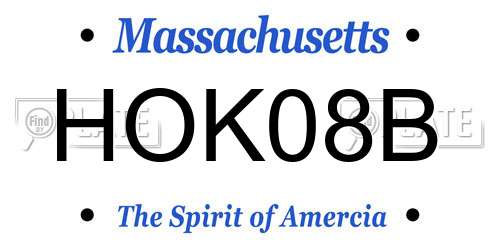 HOK08B Massachusetts License Plate