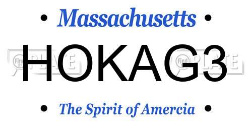 HOKAG3 Massachusetts License Plate