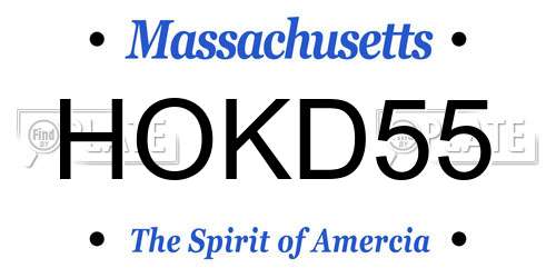 HOKD55 Massachusetts License Plate