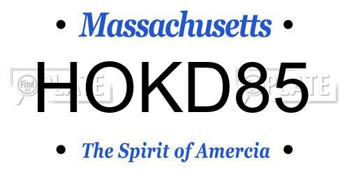 HOKD85 Massachusetts License Plate