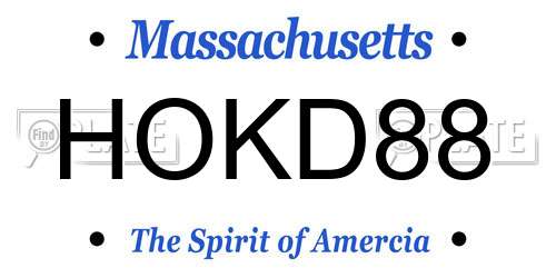 HOKD88 Massachusetts License Plate