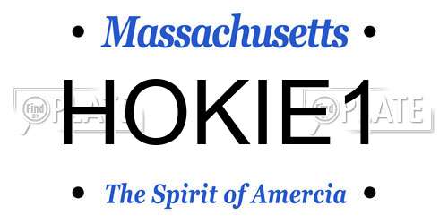 HOKIE1 Massachusetts License Plate
