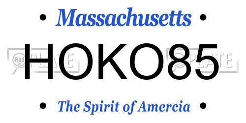 HOKO85 Massachusetts License Plate