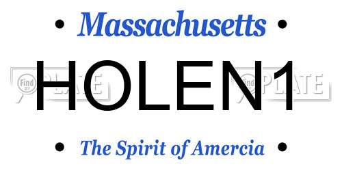 HOLEN1 Massachusetts License Plate