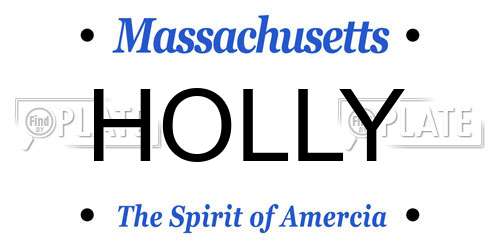 HOLLY Massachusetts License Plate
