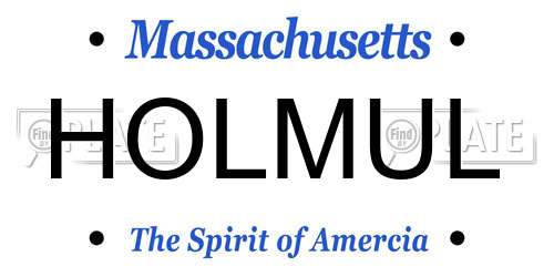 HOLMUL Massachusetts License Plate