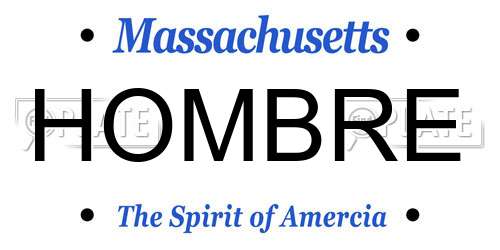 HOMBRE Massachusetts License Plate