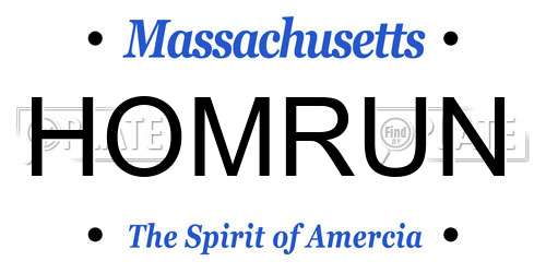 HOMRUN Massachusetts License Plate