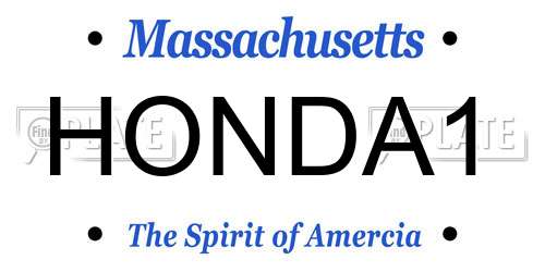 HONDA1 Massachusetts License Plate
