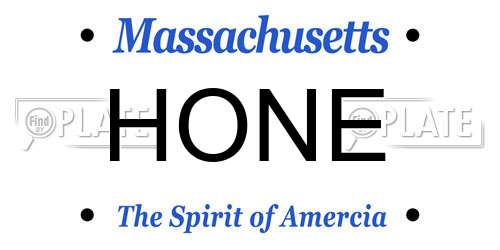 HONE Massachusetts License Plate