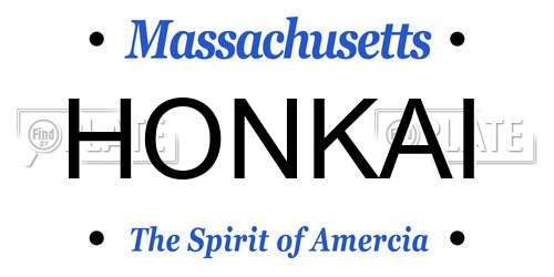 HONKAI Massachusetts License Plate