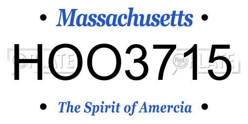 HOO3715 Massachusetts License Plate