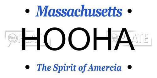 HOOHA Massachusetts License Plate