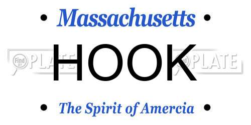HOOK Massachusetts License Plate