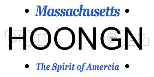 HOONGN Massachusetts License Plate