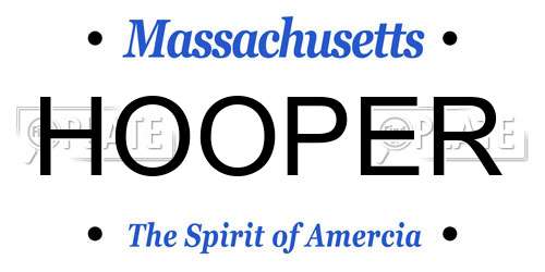 HOOPER Massachusetts License Plate