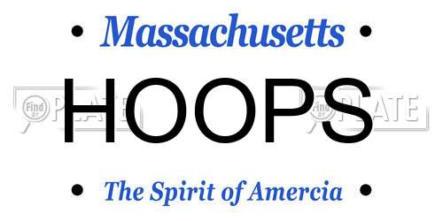 HOOPS Massachusetts License Plate