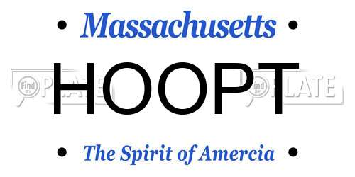 HOOPT Massachusetts License Plate