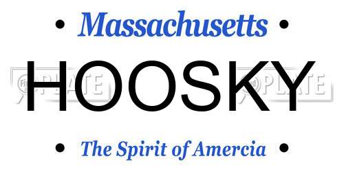 HOOSKY Massachusetts License Plate