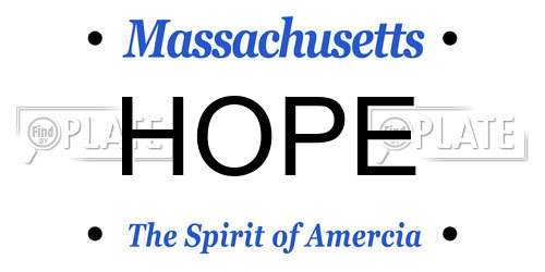 HOPE Massachusetts License Plate