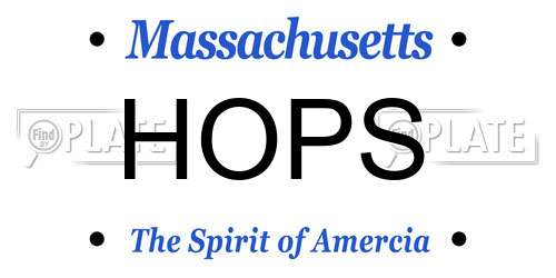 HOPS Massachusetts License Plate