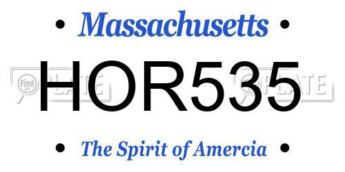 HOR535 Massachusetts License Plate