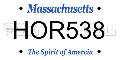 HOR538 Massachusetts License Plate