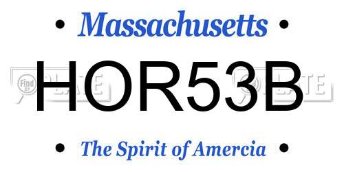 HOR53B Massachusetts License Plate