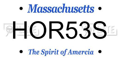 HOR53S Massachusetts License Plate