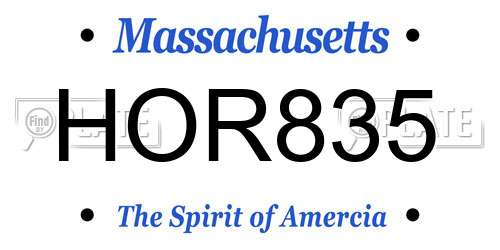 HOR835 Massachusetts License Plate