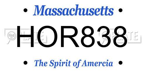 HOR838 Massachusetts License Plate