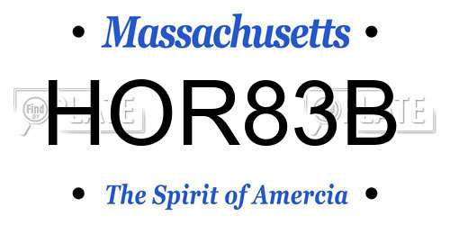 HOR83B Massachusetts License Plate