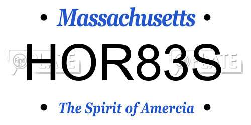 HOR83S Massachusetts License Plate