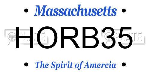 HORB35 Massachusetts License Plate
