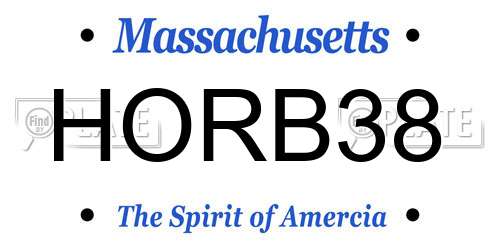 HORB38 Massachusetts License Plate
