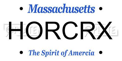 HORCRX Massachusetts License Plate