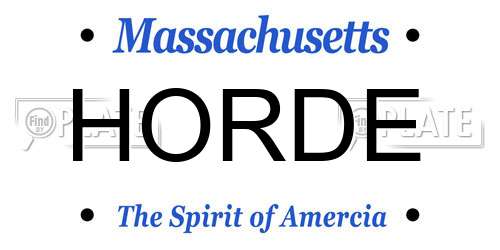 HORDE Massachusetts License Plate