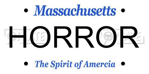 HORROR Massachusetts License Plate
