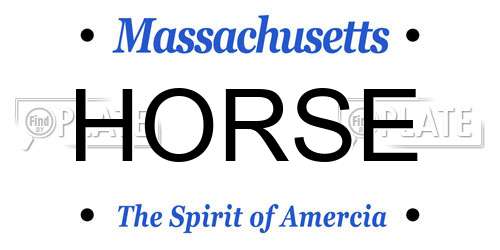 HORSE Massachusetts License Plate