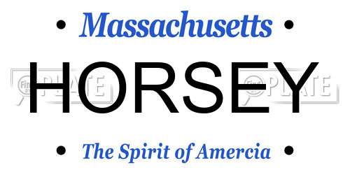 HORSEY Massachusetts License Plate