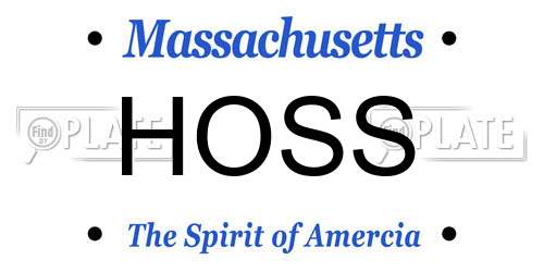 HOSS Massachusetts License Plate