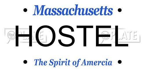 HOSTEL Massachusetts License Plate